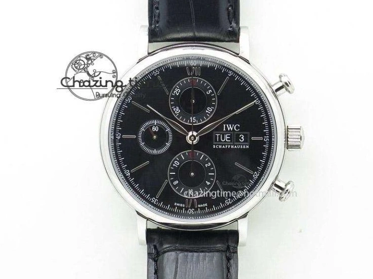 MIROTIME 0507 Mark XVIII IW327006 Titanium V7F 1:1 Best Edition Black Dial on Brown Leather Strap A Attractive 7080
